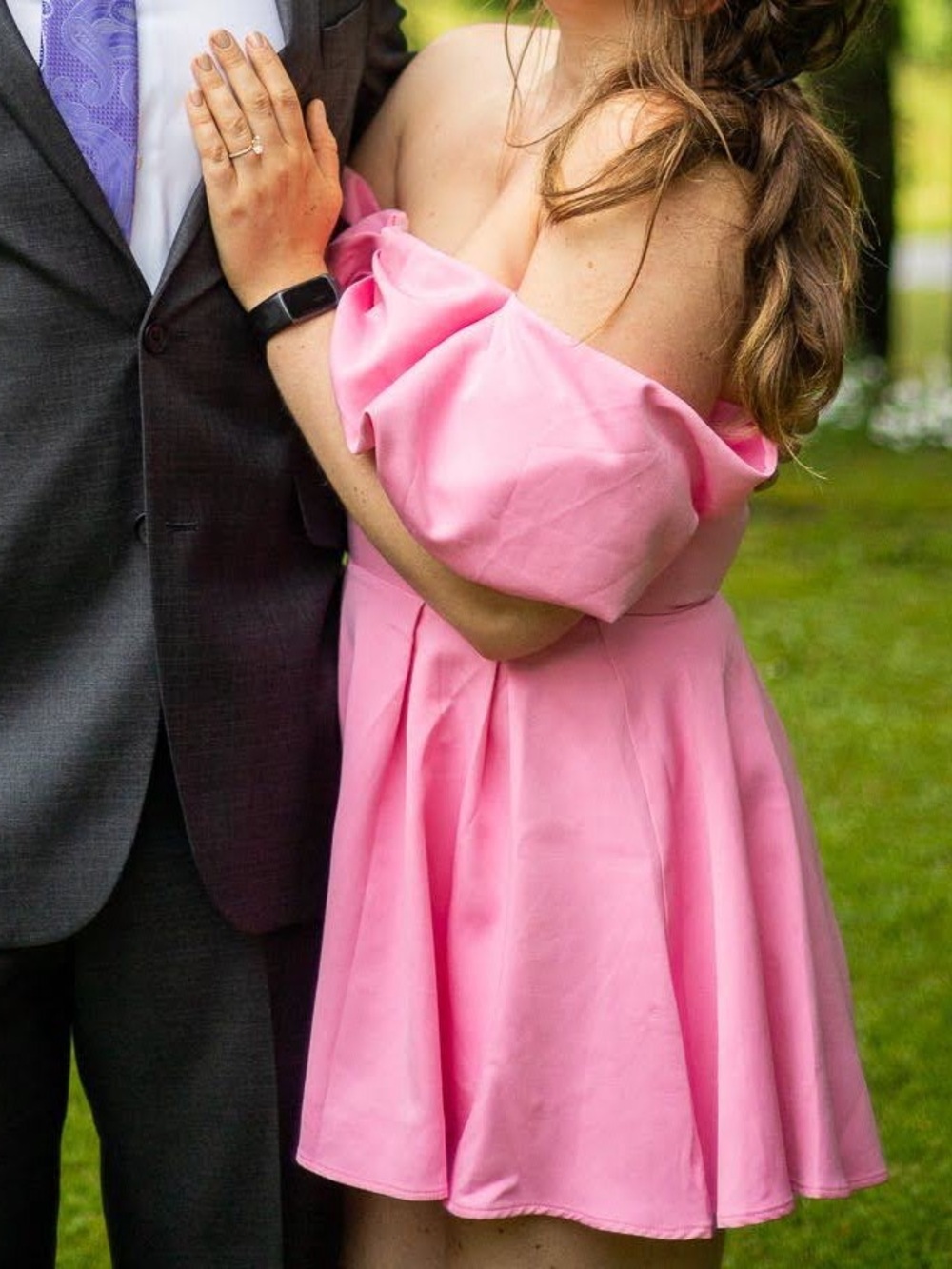 XOXO Pink Off-Shoulder Romper Dress